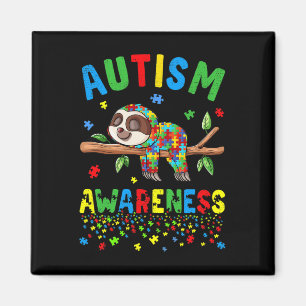 Sloth Lover Autism Awareness Puzzle Piece Autistic Magnet