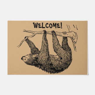 Sloth Lover Gift, Sloth Welcome Doormat