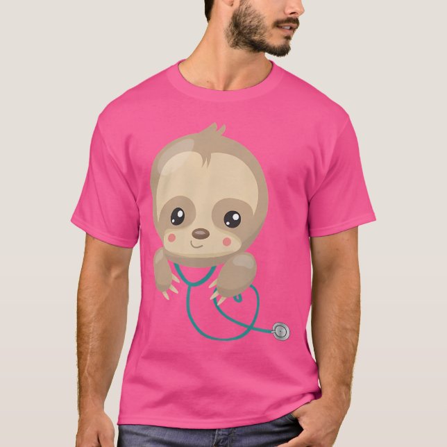 Sloth Lover Nurse T Shirt Doctor Medical Paediatri (Front)