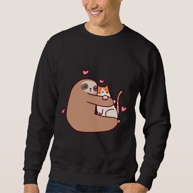 Sloth Loves Cat Sweatshirt (Front)