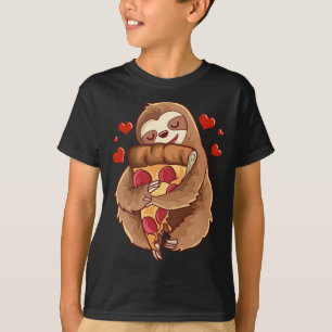 Sloth Loves Hugging Pepperoni Pizza Slice Funny No T-Shirt
