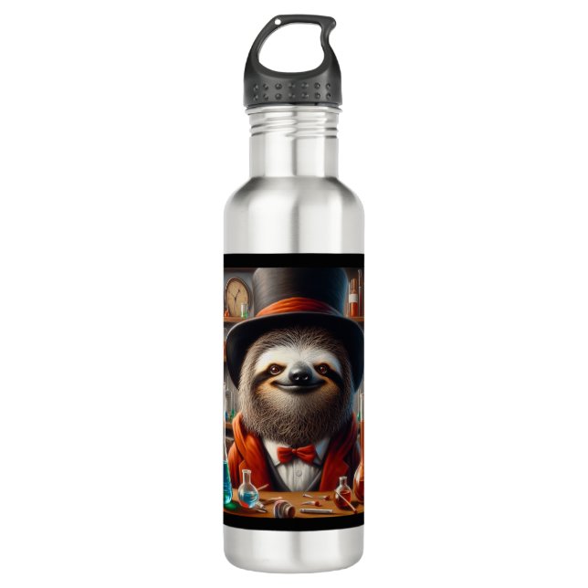 Sloth Mad Scientist 710 Ml Water Bottle (Front)