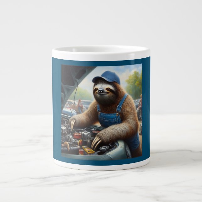 Sloth Mechanic Large Coffee Mug (Front)