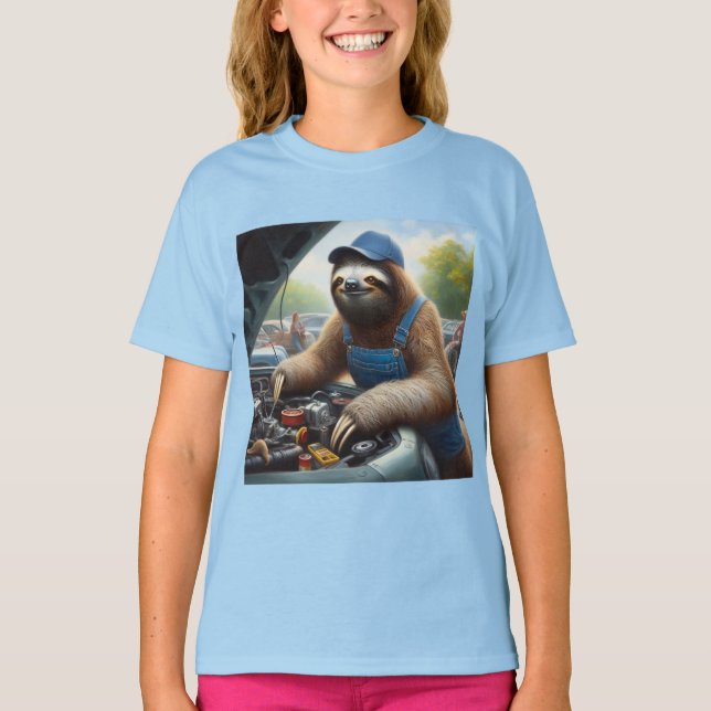 Sloth Mechanic T-Shirt (Front)