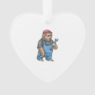 Sloth Mechanic Wrench Classic T-Shirt Ornament