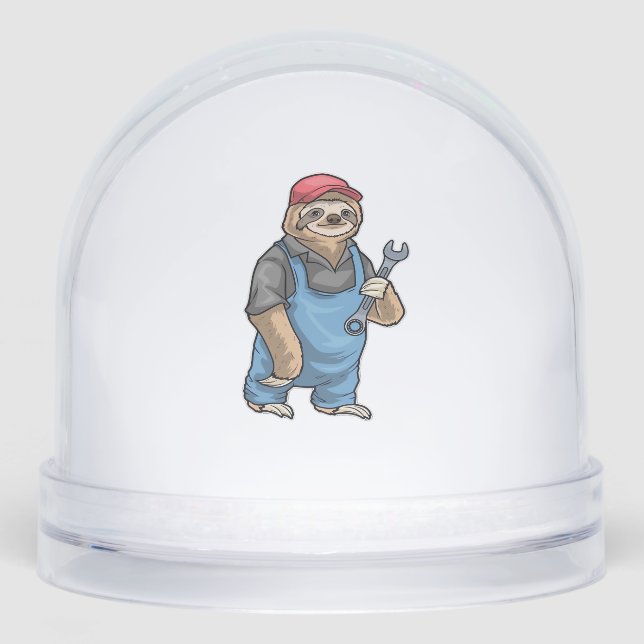 Sloth Mechanic Wrench Classic T-Shirt Snowglobe (Front)