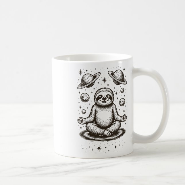 Sloth Meditating Galaxy Meditation _1  Coffee Mug (Right)