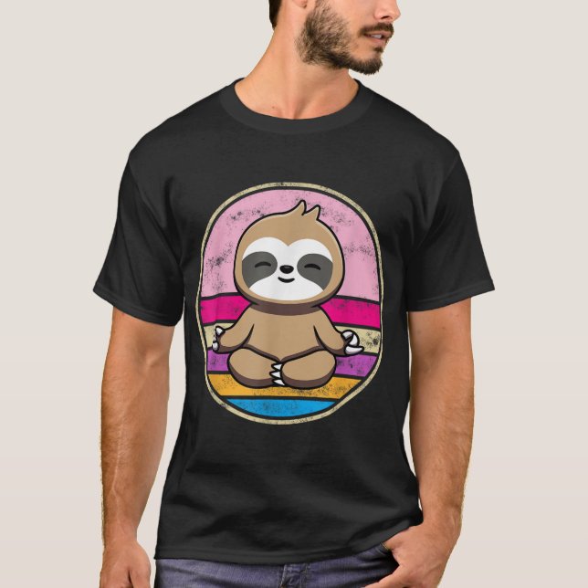 Sloth Meditation Yoga Chakra Pilates Buddha Spirit T-Shirt (Front)