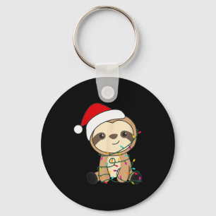 Sloth Merry Christmas Winter Sloths Christmas Key Ring