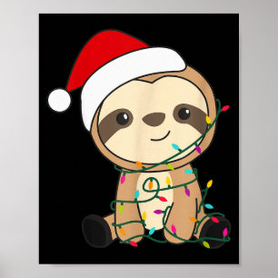 Sloth Merry Christmas Winter Sloths Christmas  Poster