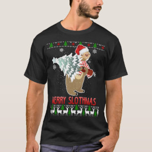 Sloth Merry Slothmas Ugly Christmas Pajama T-Shirt