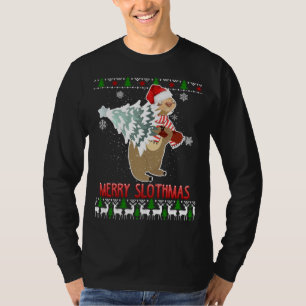 Sloth Merry Slothmas Ugly Christmas Pajama T-Shirt
