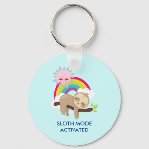 Sloth Mode Activated Funny Illustration Key Ring