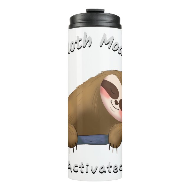 sloth mode activated sleep nap thermal tumbler (Front)