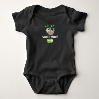 sloth mode on funny lazy baby bodysuit