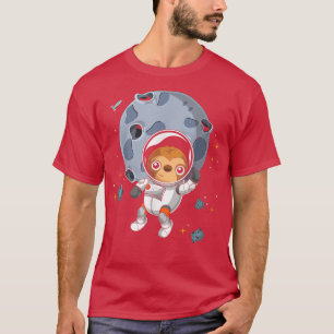 Sloth Moon Landing Cute Animal Space Scientist Ast T-Shirt