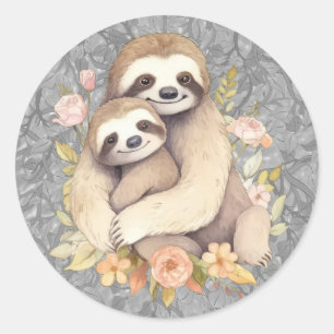 Sloth Mother and Baby Stickers