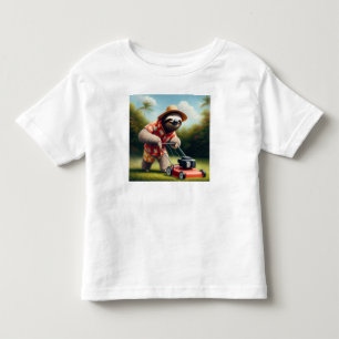 Sloth Mowing Lawn Toddler T-Shirt