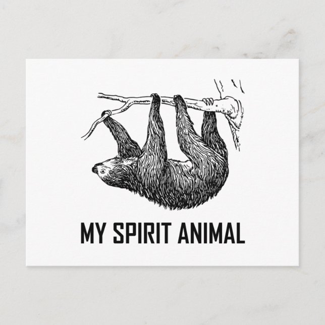 Sloth My Spirit Animal Funny Postcard (Front)
