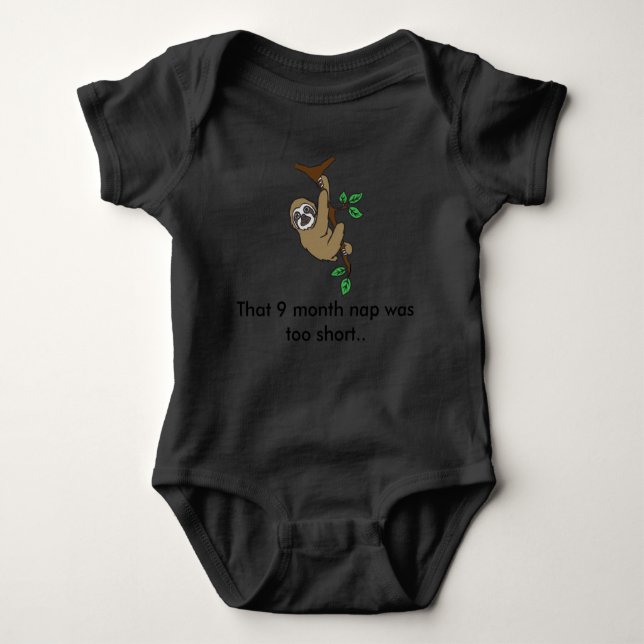 Sloth Nap Baby Romper Bodysuit (Front)