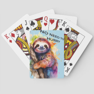 Sloth 'no need to hurry ' playing cards