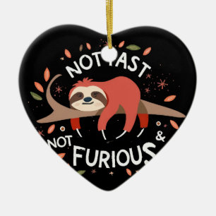 Sloth - Not Fast Not Furious Ceramic Tree Decoration
