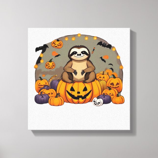 Sloth-o-ween Classic T-Shirt Canvas Print (Front)