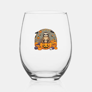Sloth-o-ween Classic T-Shirt Stemless Wine Glass