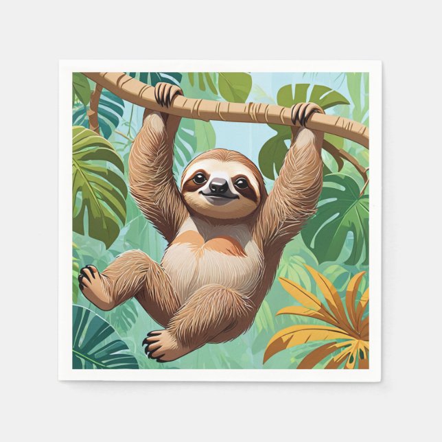 Sloth on a Tree  Napkin (Front)