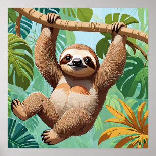 Sloth on a Tree  Poster