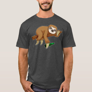 Sloth on Branch with Bottle Beer T-Shirt