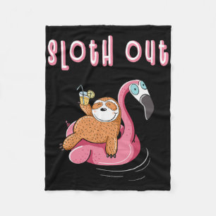 Sloth Out Chilling Sloth Holiday Vacation  Fleece Blanket