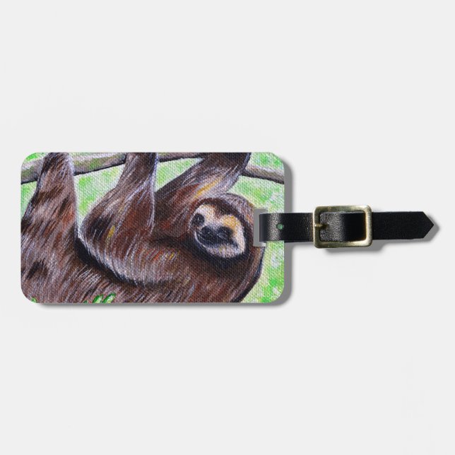 Sloth Painting Luggage Tag (Front Horizontal)