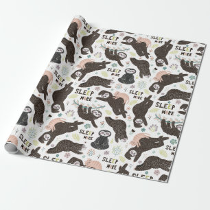Sloth Pattern Wrapping Paper