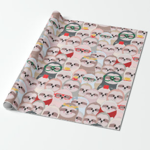 Sloth Pattern Wrapping Paper