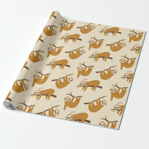 Sloth Pattern Wrapping Paper