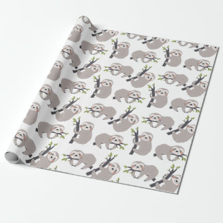Sloth Pattern Wrapping Paper