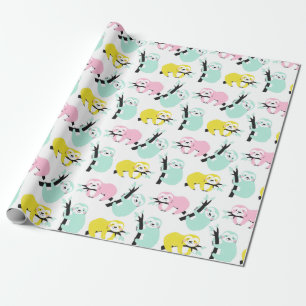 Sloth Pattern Wrapping Paper