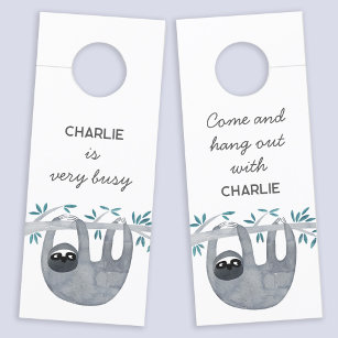 Sloth Personalised Door Hanger