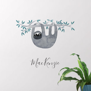 Sloth Personalised Wall Decal