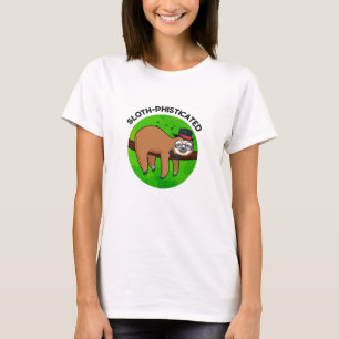 Sloth-phisticated Funny Animal Slot Pun T-Shirt