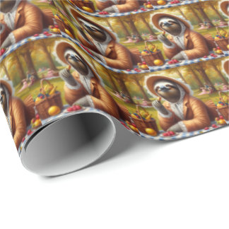 Sloth Picnic Wrapping Paper