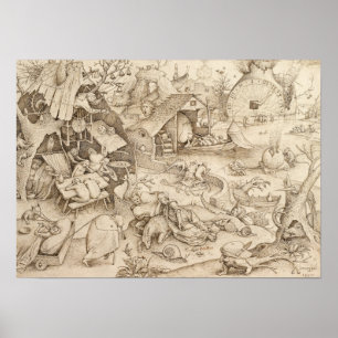 Sloth Pieter Bruegel Drawing Poster