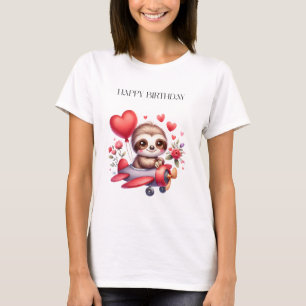 Sloth Pilot Birthday T-Shirt