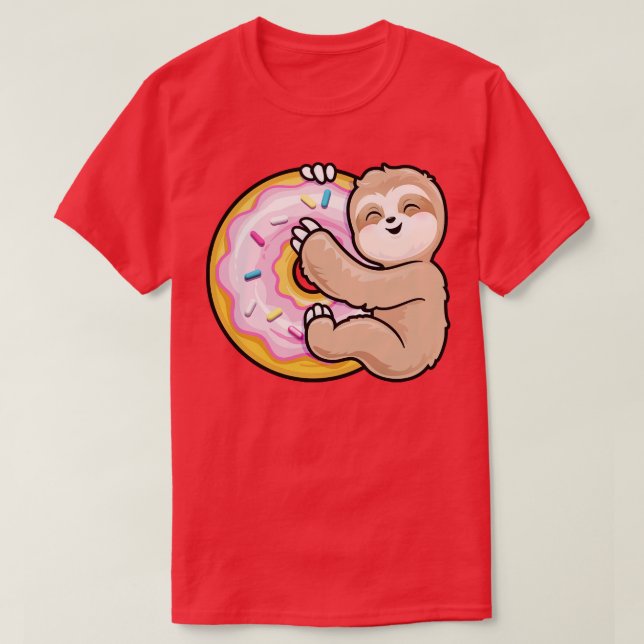 Sloth Pink Doughnut T-Shirt (Design Front)