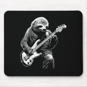 Sloth Playing B Guitar Funny B Player Bist Sloth  Mouse Pad