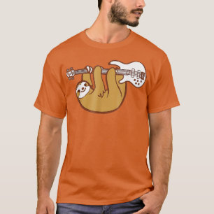 Sloth Playing Bass Guitar Slow Jam Funny Sloth Lov T-Shirt