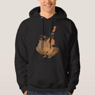 Sloth Playing Cello Orchestra Music Instrument Cel Hoodie