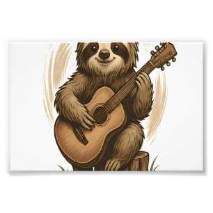 Sloth Playing Guitar Photo Print