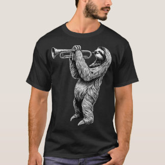 Sloth Playing Trumpet Trumpeter Instrument Musicia T-Shirt